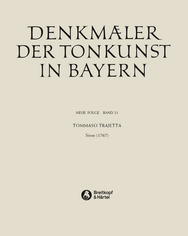 Siroe&nbsp;&nbsp;&nbsp;&nbsp;Partitur,  gebunden