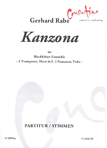 Kanzona  für 2 Trompeten, Horn, 2 Posaunen und Tuba  Partitur und Stimmen