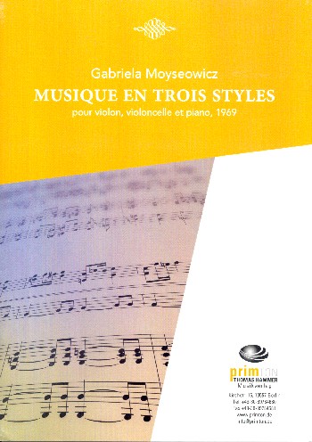 Musique en 3 styles  für Violine, Violoncello und Klavier  Stimmen