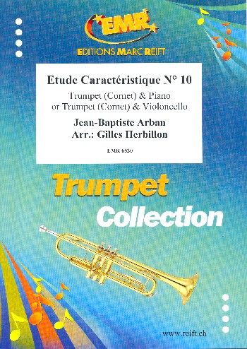 Étude caractéristique no.10  for trumpet (cornet) and piano (violoncello)  score nd parts
