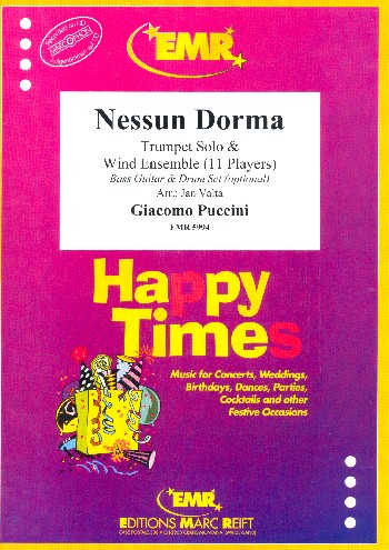 Nessun dorma&nbsp;&nbsp;for trumpet, wind ensemble (11 players) and bass guitar (drums ad lib)&nbsp;&nbsp;score and parts