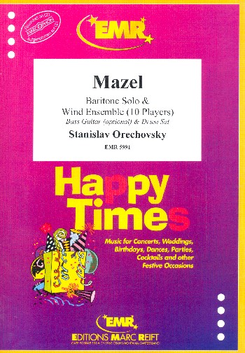 Mazel&nbsp;&nbsp;for baritone,wind ensemble (10 players) and drums (bass guitar ad lib)&nbsp;&nbsp;score and parts
