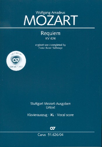Requiem KV626&nbsp;&nbsp;für Soli, gem Chor und Orchester&nbsp;&nbsp;Klavierauszug XL im Grossdruck