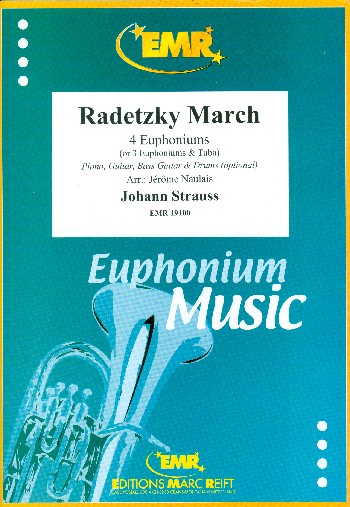 Radetzky March  for 4 euphoniums (piano, guitar, bass guitar and percussion ad lib)  score and parts