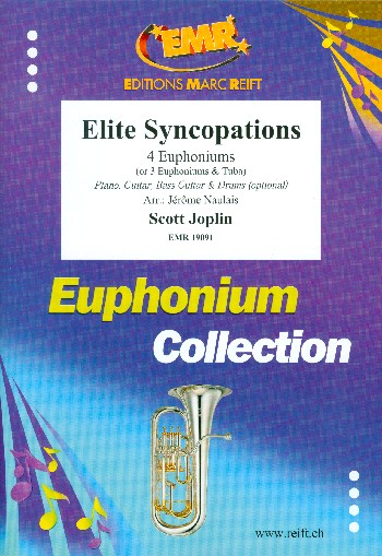 Elite Syncopations  for 4 euphoniums (piano, guitar, bass guitar and percussion ad lib)  score and parts
