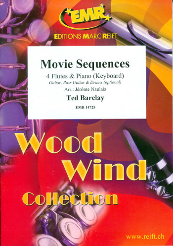 Movie Sequences&nbsp;&nbsp;for 4 flutes and piano (keyboard) (rhythm group ad lib)&nbsp;&nbsp;score and parts