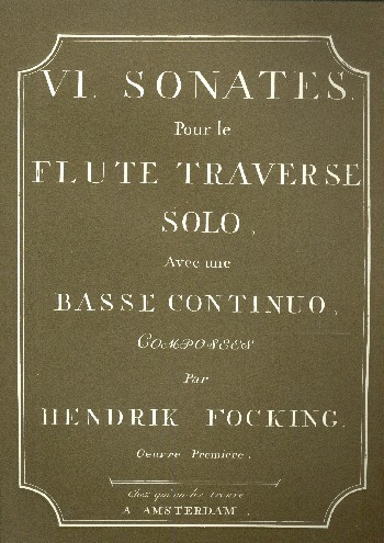 6 Sonates op.1  pour flûte traversière et Bc  facsimile