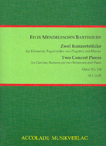 2 Konzertstücke op.113 und op.114  für Klarinette, Fagott (2 Fagotte) und Klavier  Stimmen