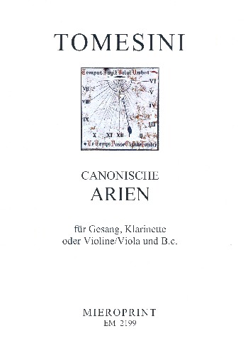 Canonische Arien  für Gesang, Klarinette, (Violine/Viola) und Bc  Partitur