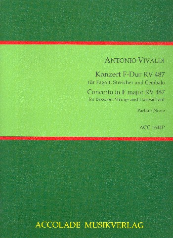 Konzert F-Dur RV487&nbsp;&nbsp;für Fagott, Streicher und Cembalo&nbsp;&nbsp;Partitur