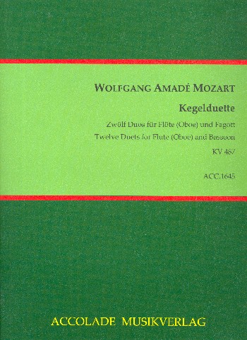 Kegelduette KV487&nbsp;&nbsp;für Flöte (Oboe) und Fagott&nbsp;&nbsp;Spielpartitur