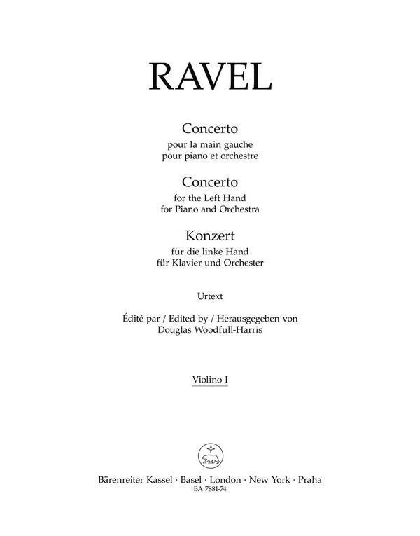 Konzert für die linke Hand&nbsp;&nbsp;für Klavier (linke Hand) und Orchester&nbsp;&nbsp;Violine 1