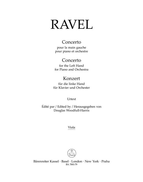 Konzert für die linke Hand&nbsp;&nbsp;für Klavier (linke Hand) und Orchester&nbsp;&nbsp;Viola