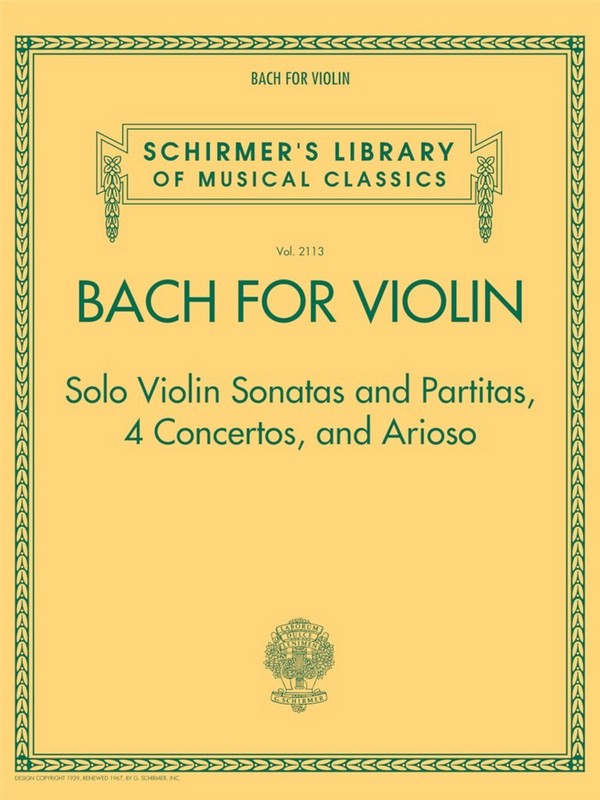 Bach for Violin&nbsp;&nbsp;for violin (some with piano)&nbsp;&nbsp;