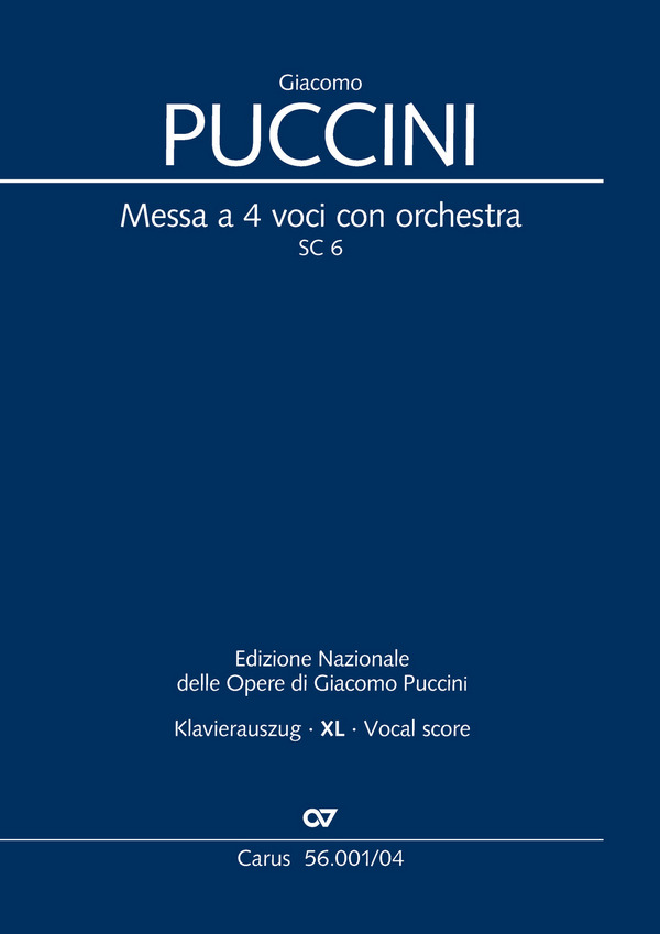 Messa di Gloria&nbsp;&nbsp;für Soli, gem Chor und Orchester (Kammerorchester)&nbsp;&nbsp;Klavierauszug XL im Grossdruck