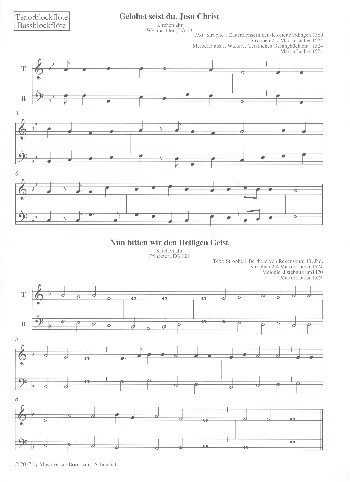 Martin Luther - Kirchenlieder  für 4 Blockflöten (SATB)  Spielpartitur Tenor/Bass