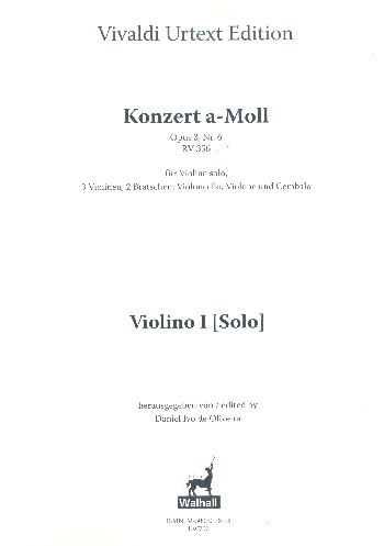 Konzert a-Moll op.3,6 RV356&nbsp;&nbsp;für Violine und Streichorchester&nbsp;&nbsp;Stimmensatz