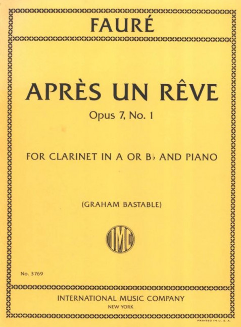 Après un reve op.7,1&nbsp;&nbsp;for clarinet and piano&nbsp;&nbsp;
