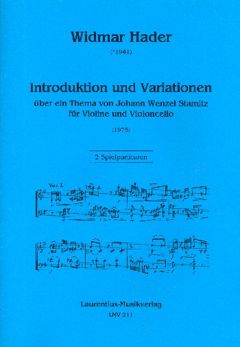 Introduktion und Variationen über ein Thema von Johann Wenzel Stamitz:  für Violine und Violoncello  2 Spielpartituren