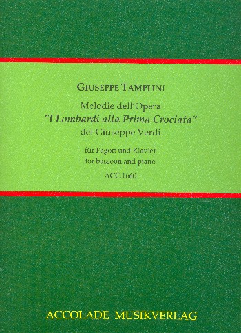 Melodie dell'opera I Lombardi alla prima Crociata del Giuseppe Verdi  für Fagott und Klavier  