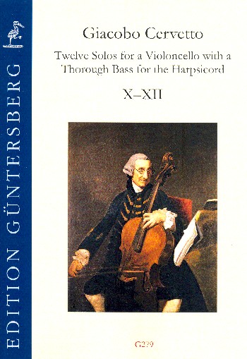 12 Solos op.2 Band 4 (Nr.10-12)  für Violoncello und Bc  Partitur und Stimmen (Bc ausgesetzt)