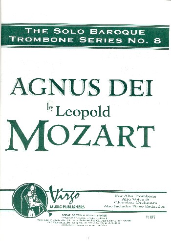 Agnus Dei  for alto voice, trombone and chamber orchestra  score, piano reduction and parts