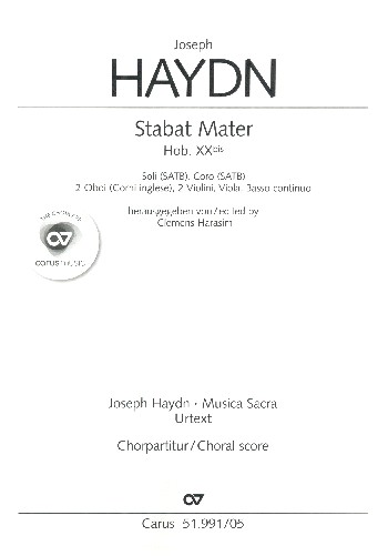 Stabat Mater Hob.XXbis&nbsp;&nbsp;für Soli, gem Chor, 2 Oboen, Streicher und Bc&nbsp;&nbsp;Chorpartitur