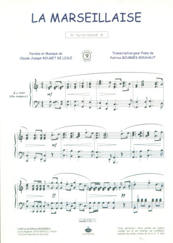 La Marseillaise&nbsp;&nbsp;pour piano (avec texte)&nbsp;&nbsp;