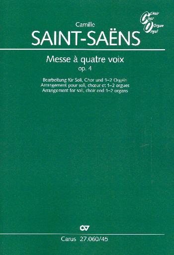 Messe à 4 voix op.4&nbsp;&nbsp;für Soli, gem Chor und 1-2 Orgeln&nbsp;&nbsp;Partitur