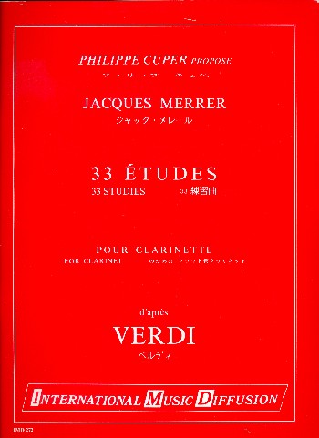 33 Études d'après Verdi  pour clarinette  
