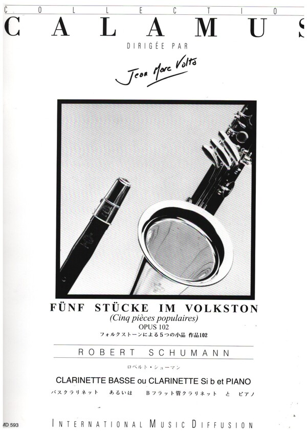 5 Stücke im Volkston op.102  pour clarinette basse (clarinette) et piano  