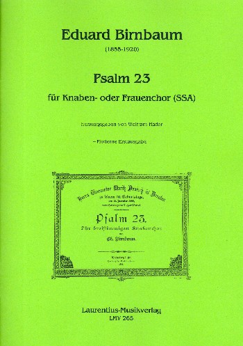 Der Herr ist mein Hirte  für Knaben- oder Frauenchor (SSA) a cappella  Partitur