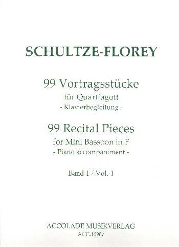 99 Vortragsstücke Band 1 (Nr.1-33)  Für Quartfagott und Klavier  Klavierbegleitung (Partitur)