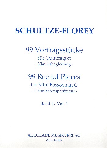 99 Vortragsstücke Band 1 (Nr.1-33)  Für Quintfagott und Klavier  Klavierbegleitung (Partitur)