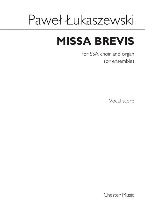 CH87032 Missa brevis  for female chorus and chamber orchestra  vocal score