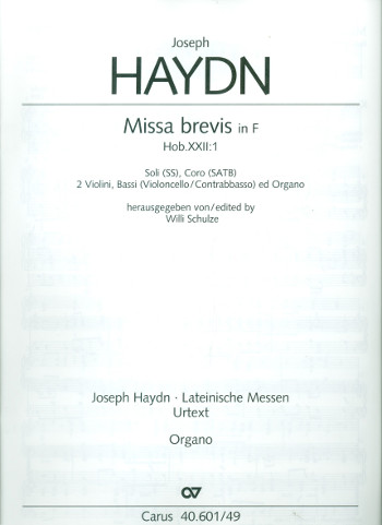 Missa brevis F-Dur Hob.XXII:1&nbsp;&nbsp;für Soli, gem Chor und Orchester&nbsp;&nbsp;Orgel