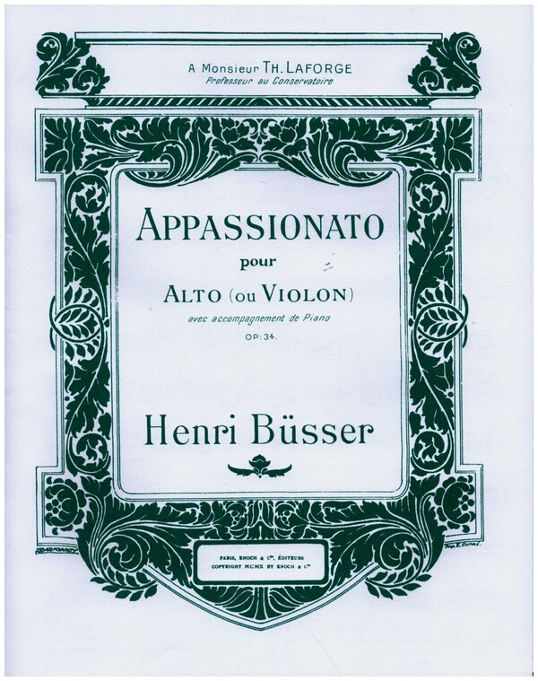 Appassionato  pour alto (violon) et piano  