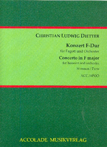 Konzert F-Dur Nr.1  für Fagott und Orchester  Stimmensatz (Streicher 3-3-2-4)