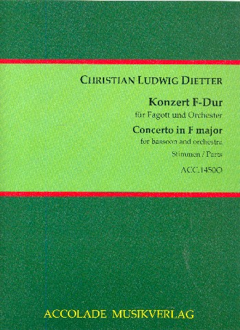 Konzert F-Dur Nr.1  für Fagott und Orchester  Stimmensatz (Streicher 3-3-2-4)