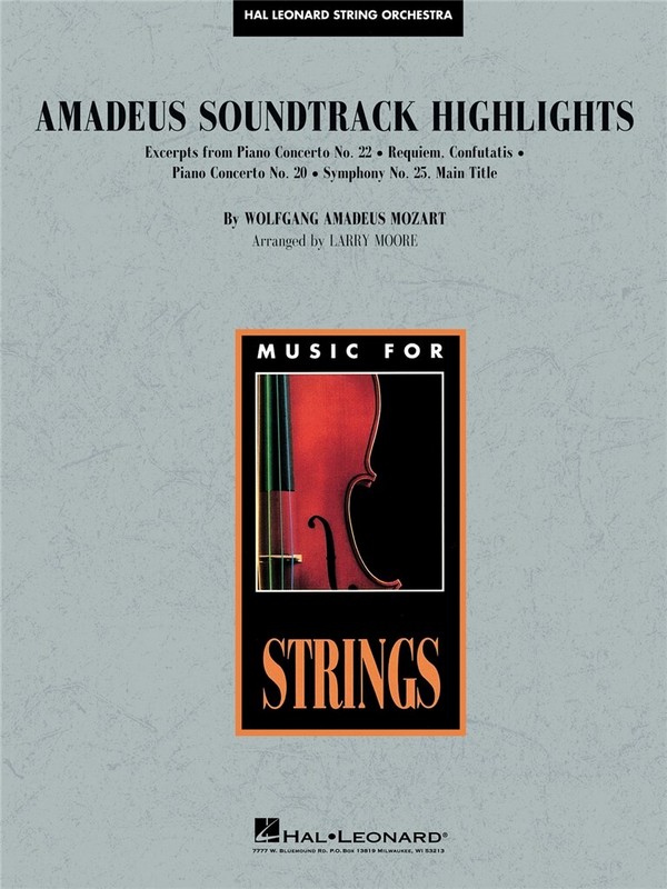 HL04492255 Amadeus Soundtrack Highlights:&nbsp;&nbsp;for string orchestra&nbsp;&nbsp;score