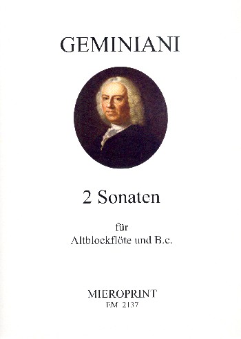 2 Sonaten  für Altblockflöte und Bc  Partitur und Stimmen