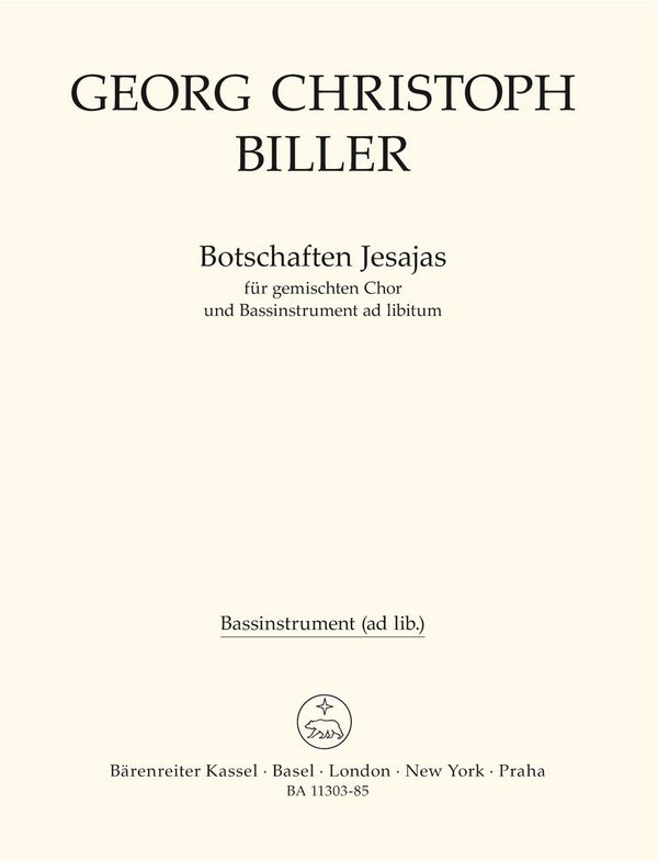 Botschaften Jesajas&nbsp;&nbsp;für gem Chor a cappella (Bassinstrument ad lib)&nbsp;&nbsp;Bassinstrument