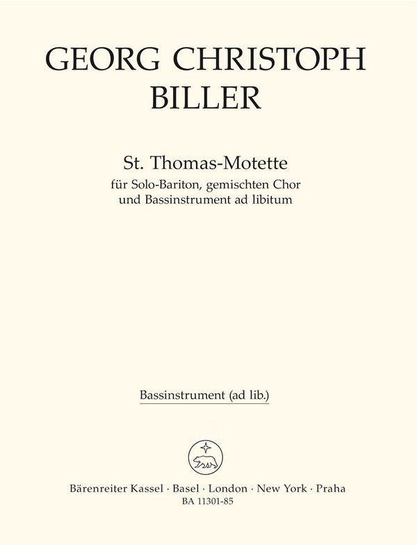 St. Thomas-Motette für Bariton  und gem Chor a cappella (Bassinstrument ad lib)  Bassinstrument