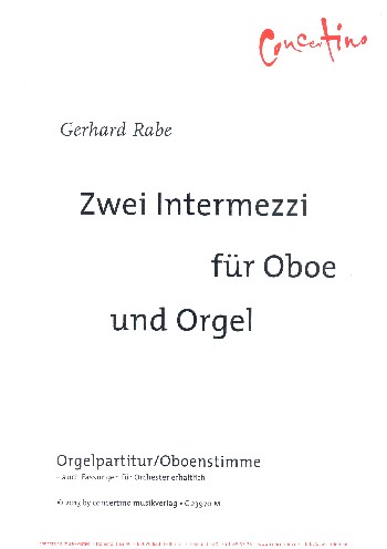 2 Intermezzi  für Oboe und Orgel  