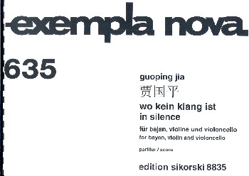 Wo kein Klang ist  für Bajan, Violine und Violoncello  Partitur