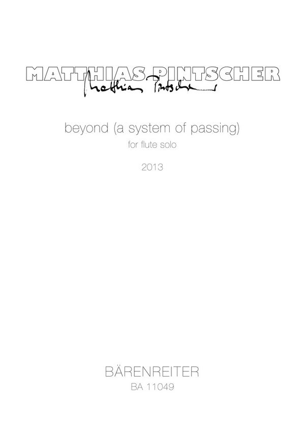 Beyond (A System of Passing)  für Flöte  