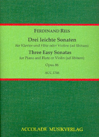 3 leichte Sonaten op.86  für Klavier (Flöte/Violine ad lib)  Partitur und Stimme