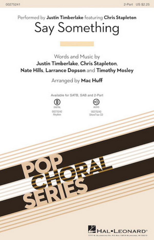 HL00275241 Say something&nbsp;&nbsp;for 2-part mixed chorus&nbsp;&nbsp;