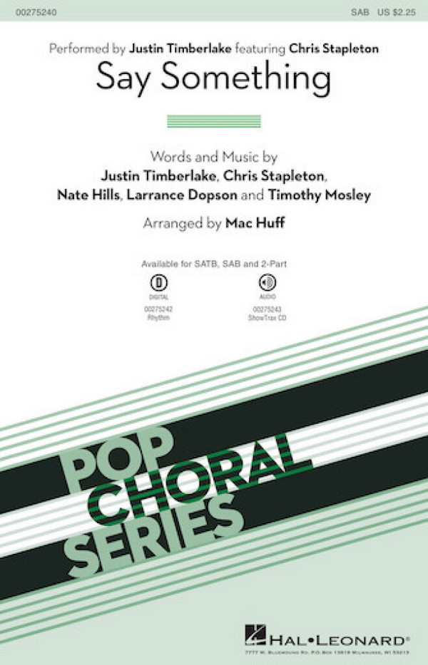 HL00275240 Say something&nbsp;&nbsp;for mixed chorus (SAM)&nbsp;&nbsp;
