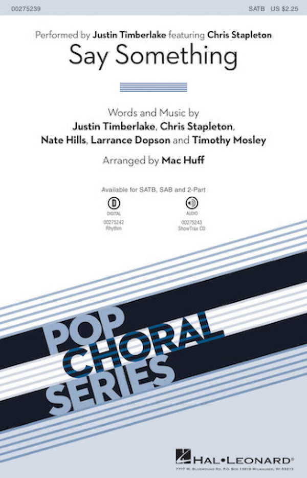 HL00275239 Say something&nbsp;&nbsp;for mixed chorus (SATB)&nbsp;&nbsp;
